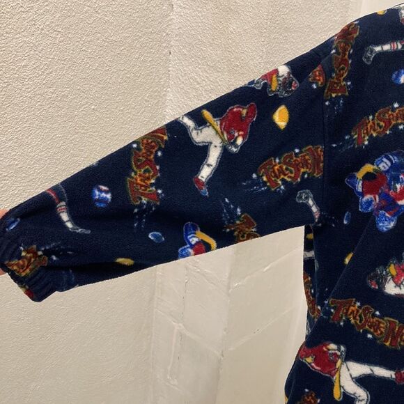 Northern Getaway Retro 90s Navy Total Sports Nut Graphic 1/4 Zip Fleece Large - Picture 4 of 9